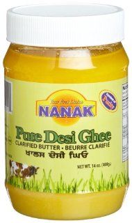 Nanak Pure Desi Ghee, Clarified Butter, 14 Ounce Jar (Pack of 3)  Baking And Cooking Ghee  Grocery & Gourmet Food