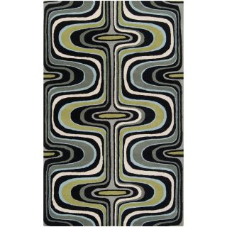 Tepper Jackson Hand tufted Contemporary Multicolored Swirl Dreamscape Abstract Wool Area Rug (5 X 8