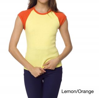 American Apparel American Apparel Womens Baby Ribbed Cap Sleeve Raglan Orange Size M (8  10)