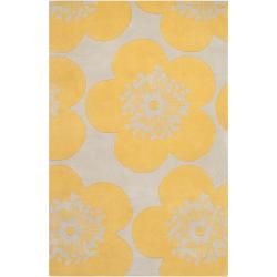 Aimee Wilder Hand tufted Florence Quince Yellow Floral Wool Rug (2 X 3)
