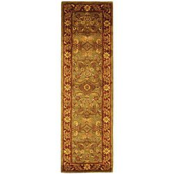 Safavieh Handmade Golden Jaipur Green/ Rust Wool Rug (23 X 8)