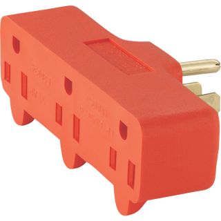 Cooper Wiring Devices Single to Triple Orange 3 Wire Grounding Adapter