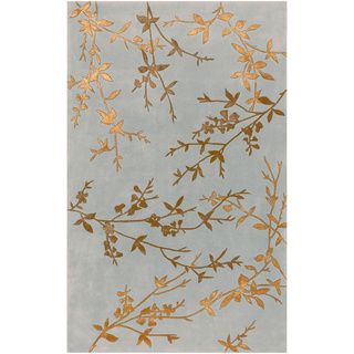 Hand tufted Jackson Gray Floral Wool Rug (5 X 8)