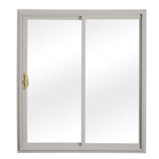 ReliaBilt 332 Series 58.75 in Clear Glass Vinyl Sliding Patio Door with Screen