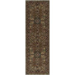 Hand tufted Brown Kiser Wool Rug (26 X 8)