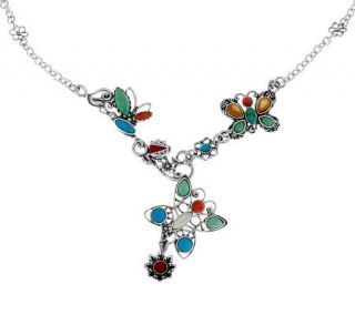 Veronica Benally Sterling Multi Gemstone Necklace —