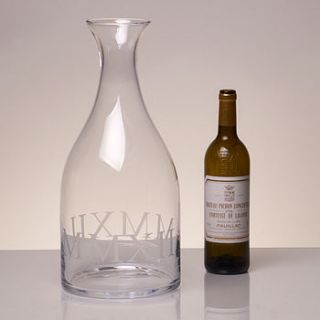 extra large glass carafe engraved with mmxii by whisk hampers