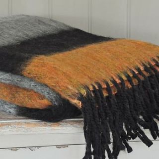 burnt ochre stripe throw by primrose & plum