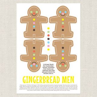 gingerbread men recipe print by onneke