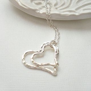 hammered heart necklace by mia belle