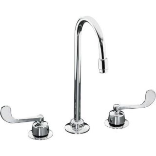 Kohler K 7304 5a cp Polished Chrome Triton Widespread Lavatory Faucet With Wristblade Lever Handles, Less Drain And Lift Rod