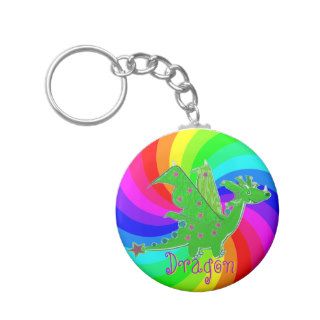 Cute Cartoon Dragon Rainbow Keychain for Kids