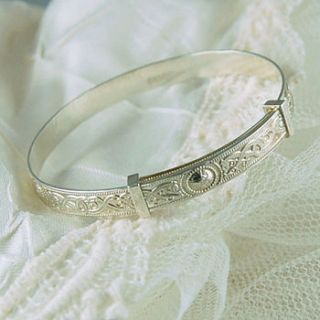 silver expanding baby bangle by highland angel