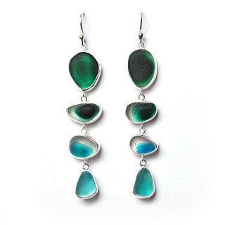 four drop sea glass earrings by tania covo