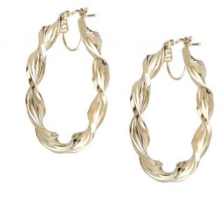 1 1/2 Double Twisted Hoop Earrings 14K Gold —