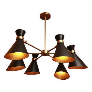 peggy black chandelier six shade by gong chelsea