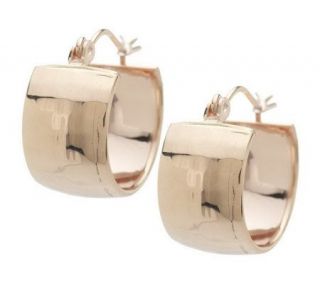 Hammered Huggie Hoop Earrings 14K Gold —