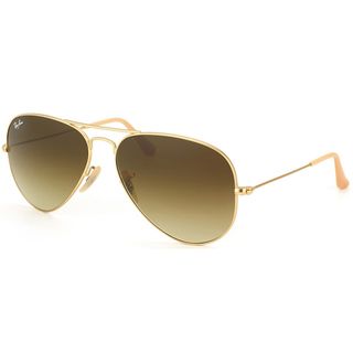 Ray Ban Unisex 'RB 3025 112/85' Matte Gold Metal Aviator Sunglasses Ray Ban Fashion Sunglasses