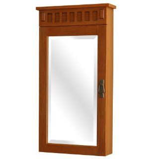 SEI Mission Wall Mount Jewelry Armoire with Mirror, Golden Oak  