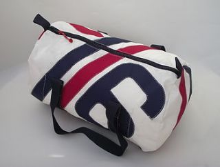 personalised bembridge sailcloth sports bags by paul newell sails