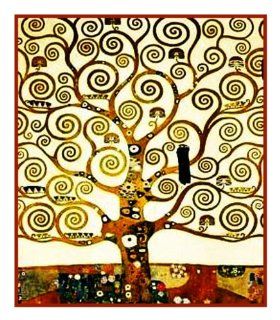 Art Nouveau Artist Gustav Klimt's Tree of Life Detail Counted Cross Stitch Chart/Graph
