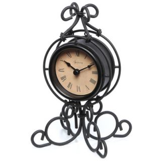 Infinity Instruments Black Wrought Iron Table Clock