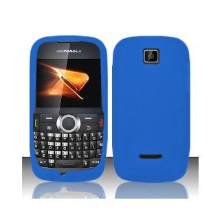 Blue Soft Silicone Gel Skin Cover Case for Motorola Theory WX430 Cell Phones & Accessories