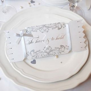 'to have and to hold' wedding cracker card by cracker cards