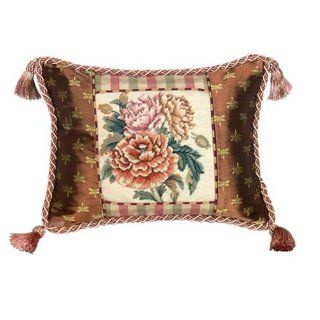 123 Creations C420.12x16 inch Peony Petit Point Pillow   100 Percent Wool   Throw Pillows