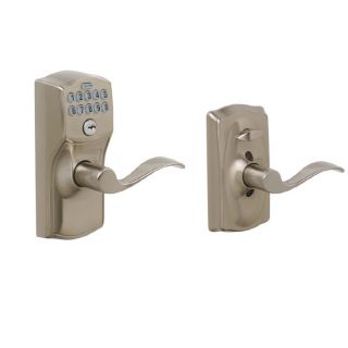Schlage Keypad Cam By Acc Satin Nickel Residential Electronic Door Lever