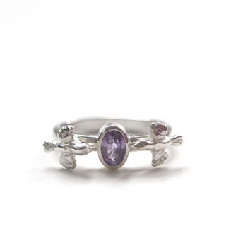 lovebirds ring. silver and sapphire by rock cakes