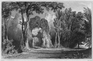 CORNWALL Restormel Castle, antique print 1831  