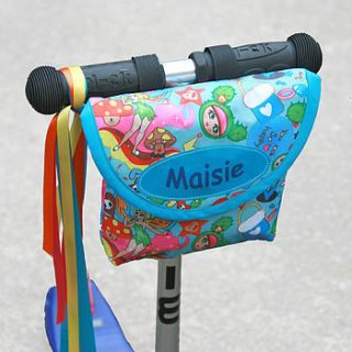child's fairy dust print handlebar bag by suzielou textiles