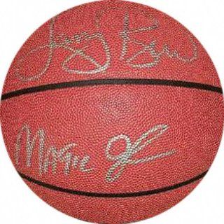 Larry Bird and Magic Johnson Dual Autographed Spalding Outdoor NBA Basketball  Sports Related Collectibles  Sports & Outdoors