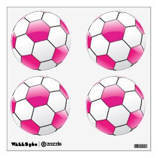 Pink Soccer Ball Wall Decals