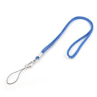 Blue Faux Leather Lobster Clasp Neck Strap Lanyard for Phone  Mp4 Cell Phones & Accessories