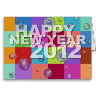 Happy New Year 2012 Card 3D Color Pattern