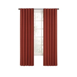 Style Selections Deleon 84 in L Solid Paprika Back Tab Curtain Panel