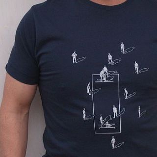 positions on a cricket field t shirt in blue by stabo