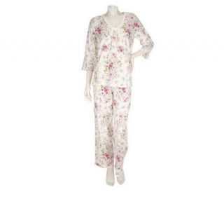 Carole Hochman 2 Piece Blooming Pajama Set —