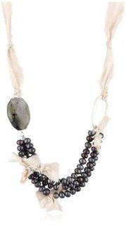 Lucia K. Jewelry "Patricia" Labradorite and Pearl Silk Necklace Jewelry