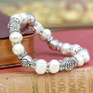 freshwater pearl and rose bracelet by lisa angel