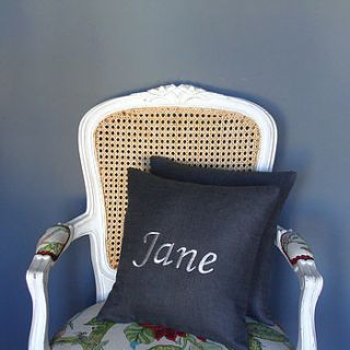 linen personalised cushion by miafleur
