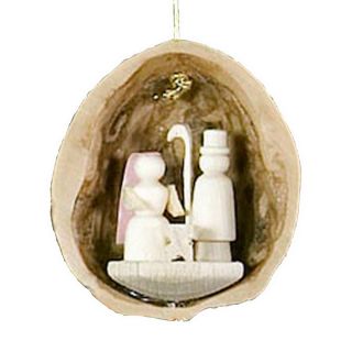 Alexander Taron Wood Nutshell Nativity Ornament