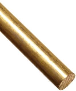 330 Brass Round Rod, Unpolished (Mill) Finish, H02 Temper, ASTM B16, 0.1875" Diameter, 12" Length Brass Metal Raw Materials