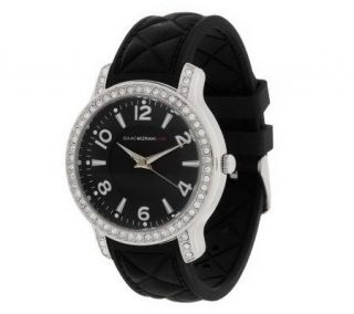 Isaac Mizrahi Live Quilted Silicone Strap Watch —