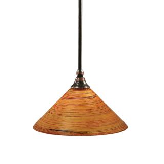 Brooster 12 in W Black Copper Pendant Light with Tinted Shade