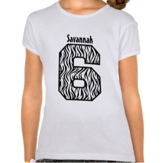 6th Birthday Girl Zebra Four Year Custom Name V07F T shirts
