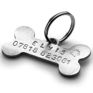 personalised bone pet tag by chambers & beau