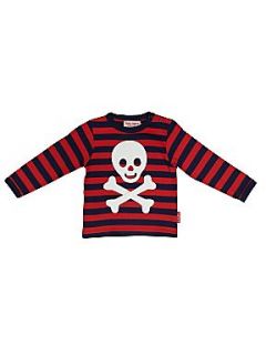 Toby Tiger Boy`s organic cotton pirate t shirt Red